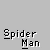 Animated Spider-Man icon with red head, blue torso, and black limbs against gray background; text labels change from 'Spider Man' to 'Spide' across frames.