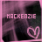 30 identical pink-toned images showing the name 'MACKENZIE' with a heart symbol, each frame displaying slight variations in letter opacity