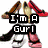 Pixelated image of a character with multiple arms holding weapons, text overlays reading "I'm A GIRL" and "Different STYLE!" in blocky font.
