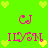 Green background with yellow and light green hearts, pink 'CJ' symbols above 'ILYSM' text in two