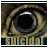 A static image of a stylized eye with a dark pupil and light brown iris, featuring a dark blue banner with text at the bottom.
