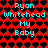 Red background with black heart pattern and cyan text reading "Ryan Whitehead My Baby" in two identical