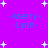 Merry- -Lynn- text in blue on purple background with white stars; four identical copies arranged in a pattern