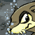 Animated contact sheet of a cartoon animal character with brown fur and yellow face running through falling snow, displayed in 4x3 grid layout across 12 frames.