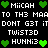 Static pixel art with black background, green heart icons, and white text including 'Miicah', 'Twist3D', 'Hunni3', and 'DONT G3T IT' in a repeating pattern.