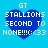 Blue heart-shaped icon with white text reading "GT STALLIONS SECOND TO NONE!!!(:<33" on a light blue background.