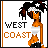 Pixel art character with orange skin and black-and-white hair wearing white top and black pants, displayed in a with text elements