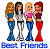 Pixelated cartoon image of four female characters standing side-by-side with text "Best Friends" below and "Original Icons .com" on a green background to the right.