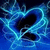 A static pixelated image featuring swirling blue and cyan lines against a dark background, forming an abstract pattern with no discernible subjects or text.