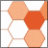 Pixelated hexagonal pattern with peach and orange shapes on white background, adjacent to green text reading OriginalIcons.com.