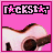 Pixelated pink background with black text 'rockstar' featuring two pink stars, and a white guitar body with brown edges in the lower half.