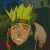 Animated sequence of a character with spiky yellow hair and red-green braids, wearing a dark outfit with white accents, performing a sword-drawing motion.