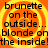 A static image with orange background and yellow spiral patterns, displaying repeated text about hair colors.