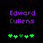 Purple text 'Edward Cullens' above green heart symbols on black background, with two distinct animation states showing different heart arrangements.