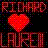 Pixelated red text 'RICHARD' above a large red heart symbol, with 'LOVE' below on black background.