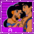 Animated contact sheet of 12 frames showing a cartoon couple in various poses with changing text on purple backgrounds, arranged in a 4x3 grid.