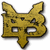 Two side-by-side frames from an animated buddy icon showing a golden 'B' logo and a person in dark clothing with a white shirt underneath.