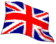 Animated Union Jack flag icon with 8 frames showing sequential waving motion across a white background.