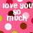 Pink background with brown, white, and light pink polka dots; pixelated text reads 'love you so much' and 'cant wait till friday' in white.
