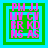 Four identical square arranged in a , each containing a of pink text on a green background with a light blue border