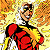 A pixelated animated contact sheet showing a female superhero character in red and yellow costume with glowing effects on the left, next to green text reading "Original Icons .com" on a dark background.