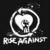 Animated icon features a white skull inside a circular outline on black background with 'RISE AGAINST' text below, transitioning to red and white pixelated text over dark chaotic imagery.