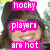 A pixelated image of a person with brown hair and a smile, overlaid with multiple pink text boxes containing white lettering.