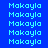 light blue 'Makayla' text on a blue background with alternating white and blue , forming a repeating pattern