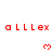 Red pixelated text 'alllex' with a plus sign on the left, repeated in above red heart icons that animate into solid hearts