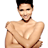 Pixelated static image of a person with short dark hair wearing a choker necklace and revealing clothing, cropped to show upper body against white background.