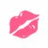A split-screen image showing a pixelated pink lips icon on the left and purple text reading "Your Kiss Has Never Tasted So Good" on a black background to the right.