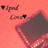 Pixelated image with red background sections and white text elements including 'IPOD', 'EQUALS', and vertical 'LIFE' letters surrounded by heart symbols.