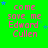 Green background with repeated pink text 'come save me Edward Cullen' and scattered blue stars, partially cropped on the right.