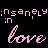 Animated contact sheet of a pink text-based icon with repeating 'love' and 'insanely in' phrases on black background, showing frame-by-frame animation changes.