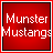 Red square icon with white text 'Munster Mustangs' and changing black 'X' patterns at top and bottom corners.