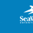 Animated sequence showing SeaWorld logo variations and orca swimming scenes on blue background.