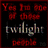 six pixelated images featuring Twilight-themed text, hands holding a red object, and character portraits with overlaid text