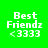Four identical pixelated icons display 'Best Friendz <3333' text on green background with pink horizontal bars in different positions.