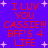 Blue background with red pixelated text reading "I LUV YOU CASSIE!!! BFF'S 4 LIFE" and white plus signs scattered throughout.