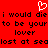 Red background with black pixelated text and a white pixelated heart symbol above the text.