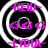 ~REID~ and ~LYDIA~ text in bright pink with ~ symbols, four circular white rings on black background, three small pink shapes resembling hearts or arrows arranged horizontally below the top ring.