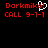 Red pixelated text on black background with a white heart symbol replacing the 'O' in Dorkmiko, repeated twice side-by-side.