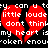 Red broken heart shapes with white pixelated text on black background, repeating phrases about a broken heart.