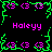Pixelated icon with green vine-like borders and pink text reading "Holeyy" on a black background, featuring repeated circular patterns.