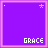 Animated sequence of white dots forming a constellation on purple background with 'GRACE' text and star symbols.