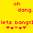 Yellow background with red pixelated text and symbols arranged in two identical side-by-side sections.