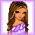 Pixel art contact sheet of a female character in multiple poses and outfits with 'XOXO' text, displayed as an animated icon sequence.