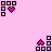A 5x5 contact sheet of animated frames from a pink-themed AIM buddy icon featuring pixelated hearts and text phrases like "you mean = re" and "more to me", with varying heart positions and dotted lines in later frames.