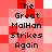 Pixelated text reads "The Great MalHan Strikes Again" on a red and white checkered background with varying pixel density.