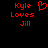 Red pixelated text and a heart symbol on black background, with one version showing the heart as hollow outline.